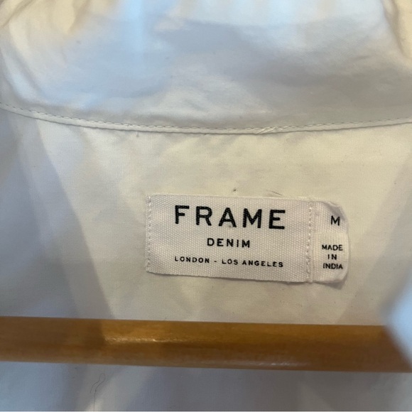 Frame Ruffle Front White Blouse - Size M - Picture 3 of 6